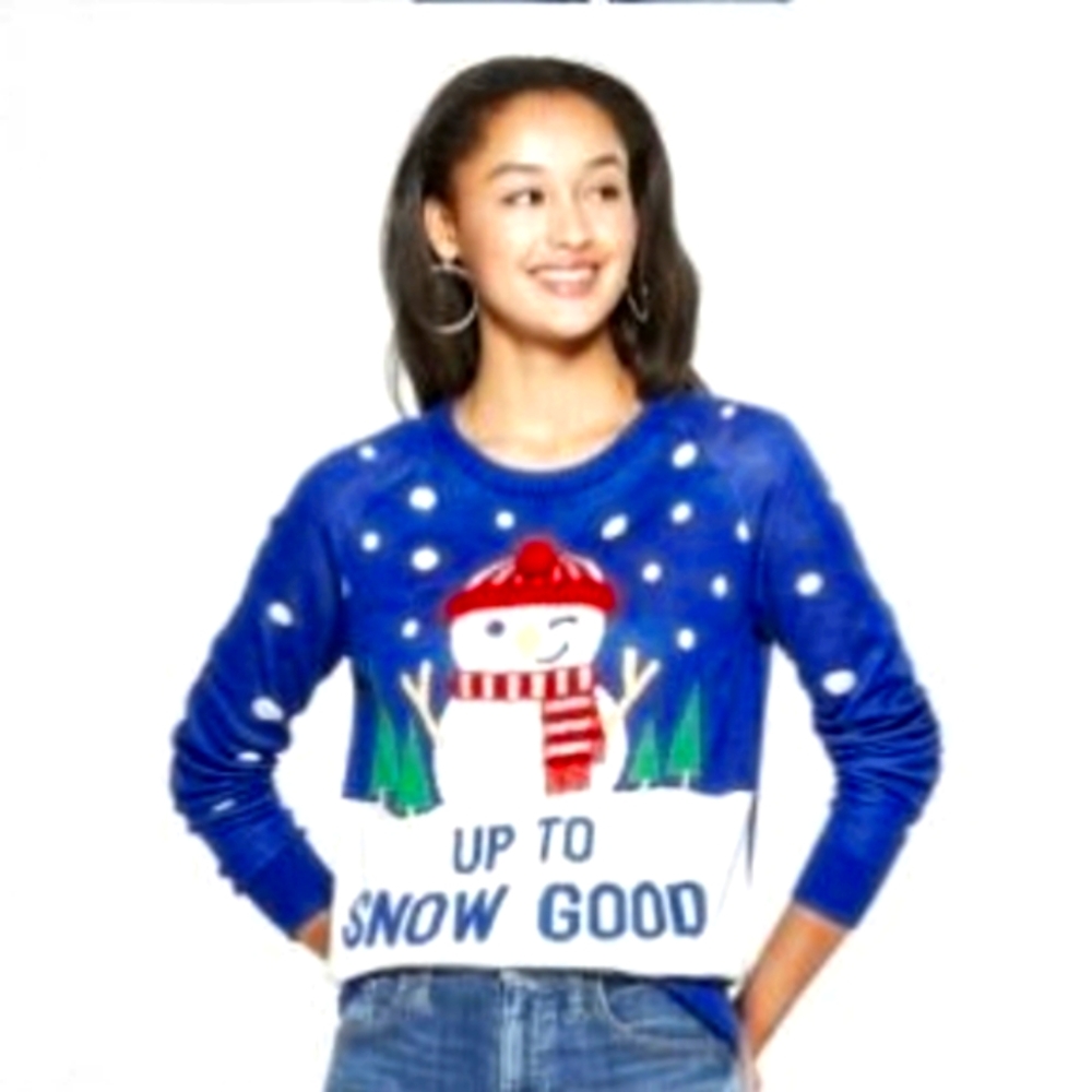 2/$30 ☆ NWT Lightweight Blue  Snowman Sweater Size Med